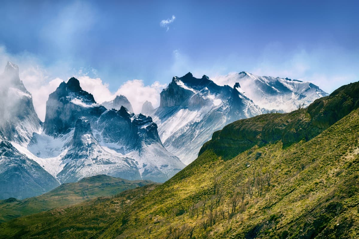 Patagonia peaks and glacier scenery