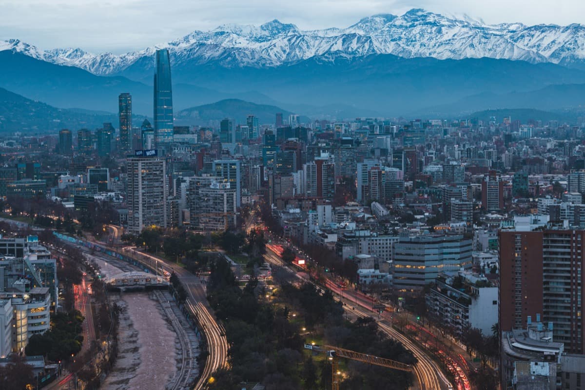 Santiago skyline with the Andes